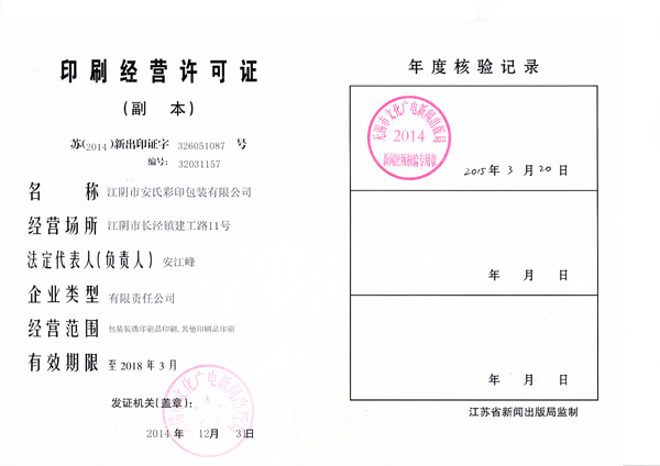 printing business license